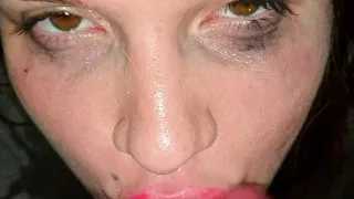 Rough DEEPTHROAT BLOWJOB with tied hands, wet