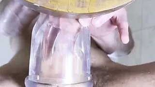 FLESHLIGHT CREAMPIE: Horny guy fucking fleshlight - Cock pulsating