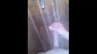 Chick in the shower on my long cock