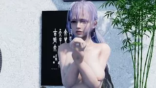 Sexy teen girl dancing naked in the garden