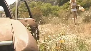 Nude in Public - Keri Sable gets covered in cum after