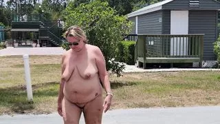 BBW Twinkiemilf out for a nude walk on a nice sunny day