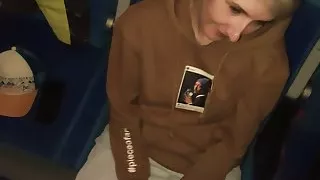 Real Blowjob on the Public Train - Amateur Couple Outdoor