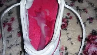 wife's new NIKE SHOX, fucking much hot and BIG CUM inside!