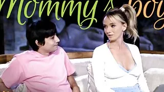 MOMMY'S BOY - Stepmom Pristine Edge Pulls An All-Nighter On Her Stepson's HUGE DICK!