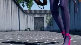 Young bitch dancing naked right on the street