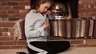 Little April fingering her sweet petite pussy