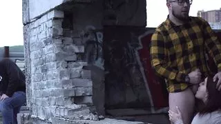 We filmed a blowjob, and this guy cums while peeping!