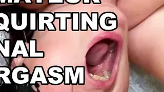 HAIRY PUSSY AMATEUR HAS A SQUIRTING ORGASM. DOUBLE PENETRATION DILDO & COCK IN ONE ASSHOLE.