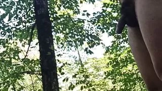 Walking in the woods naked. So hot, not even pee come out!