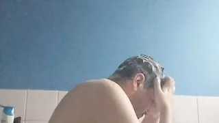 Me in the bath and drying myself