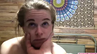 Hippy slut gets bondage and stuffed in the dryer and fucked