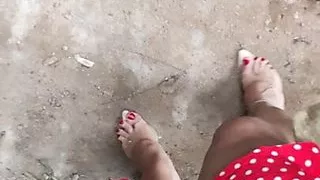 Joana LoveTs enjoys walking in abandoned places masturbating herself