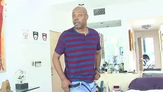 Ebony teen Layton fucks black cock for hot cum