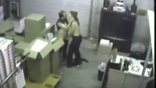 Couple having Blowjob at warehouse