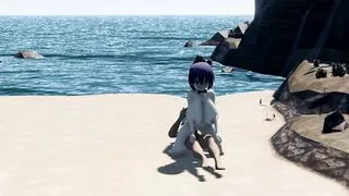 Sex on the beach with a hot beauty. Huge boobs and tight tight ass penetrated by hot cock