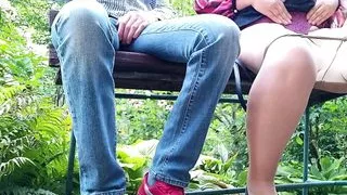 Gorgeous mom shows her step son how to change a pad in a public place