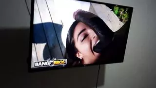 My Stepsister Loves To Be Recorded Masturbating Watching Porn On TV – She Is A Real Colombian Latina Slut in the US