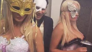 Stacey Saran arranges a threesome with two hard cocks