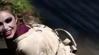 Gemma Massey is a model slut who fucks with two big cocks