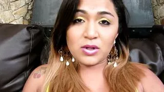 Brunette Trans has a big cock