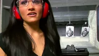 Brunette teen Jade sucks and fucks eager cock