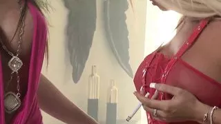 Brooke Lee And Charley Atwell Smoke While Masturbating