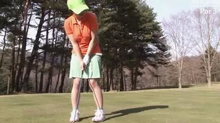 Golf game with sex at the end with beautiful Japanese women with hairy and horny pussy