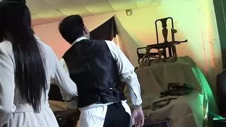 Brunette milfs Eva and Steliana share two cocks in their