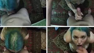 POV.The girl swallows a lot of sperm, I cum in her mouth from a big dick. Deep Throat