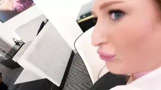 Rimmed brunette gets her oiled and big booty fucked by BBC