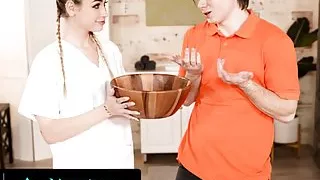 NURU MASSAGE - Shaken 18yo Boy Is Taken Care Of By His College Bestie While She's Working