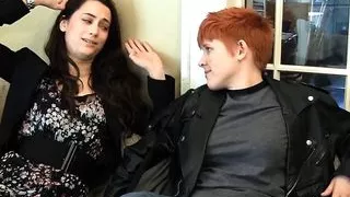 Tattooed Georgia Jones fucks Lily Cade with a Strap-On in