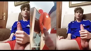 Young university boy with big cock masturbes after class