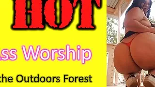 Mommy ass worship in cabin outdoors