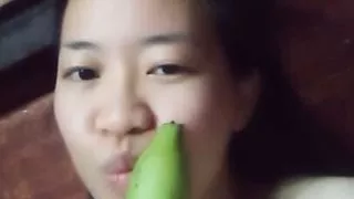 Chinese Asian girl at home alone 74