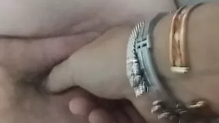 Close-up pussy fingering and wet orgasm