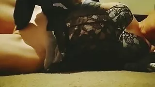 Sex toy on clit to intense orgasm