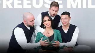 Mylf - Horny Milf Jerks Off Her Young Dude’s Cock And Lets Him Titty Fuck Her Nice Big Titties