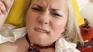 Teen Sofia plays and gets fucked in the ass by a classy friend