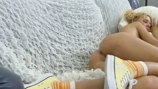 Benatovi plays with a big vibrator and she cums several times