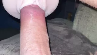Uncut fucking a Toy
