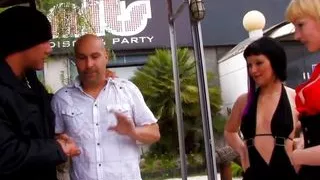 She takes two friends to the club to dance and fuck