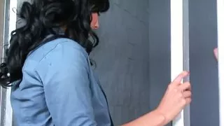 Pierced brunette Isis Love sucks and fucks cock