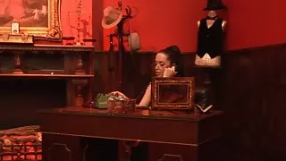 Horny Brunette blows the Big Cock