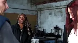 threesome interracial anal orgy with double penetration