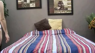 Blonde teen woman with natural tits masturbates with a toys