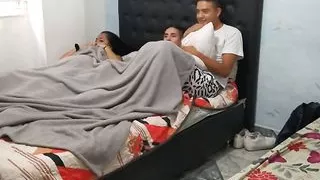 We watch movies with my stepmother and I take the opportunity to pleasure my stepbrother