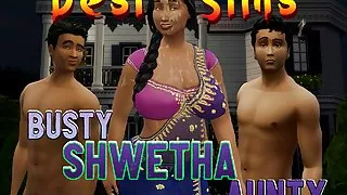 Part 3 - Indian horny busty aunty Shwetha With two Young Boys