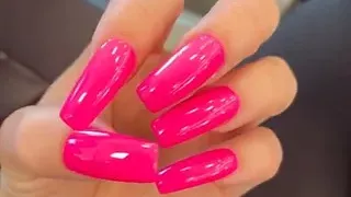 New long pink nails